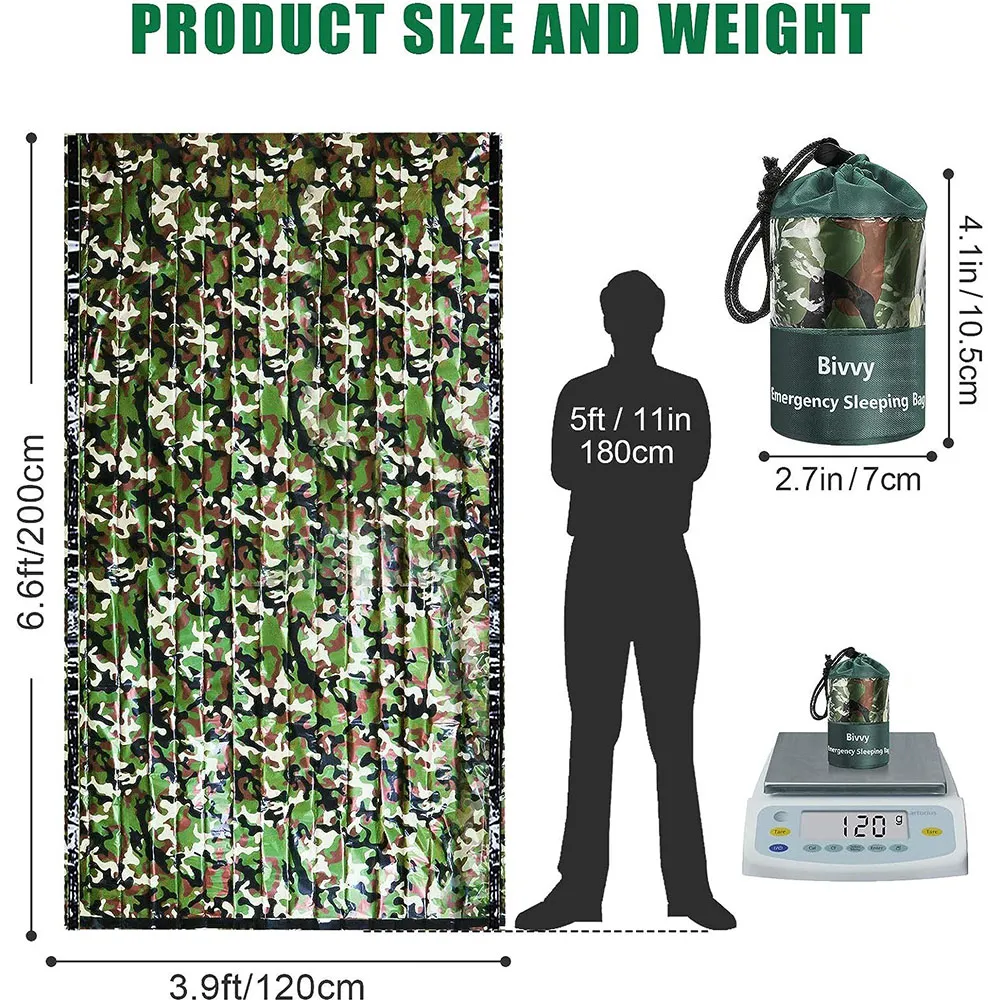 PE Emergency Sleeping Bag Camo - Outdoor Adventure Kit 评论和价格